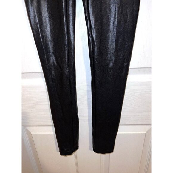 SPANX Womens Faux Leather Wide Waistband Leggings Pants Sz M - Picture 8 of 16